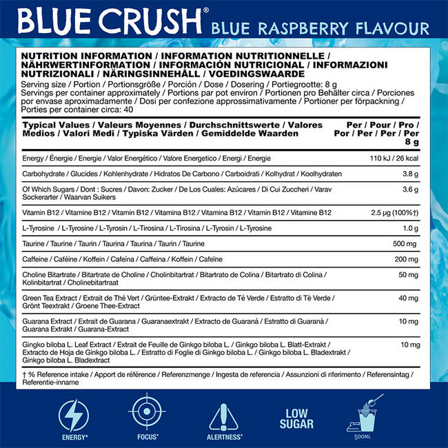 Blue Crush Nutritional Information 1